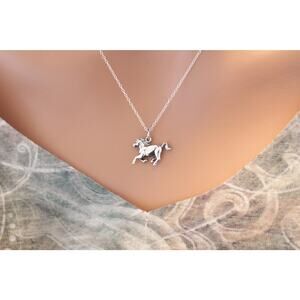 Sterling Silver Horse Necklace, Sterling Silver Stallion Necklace